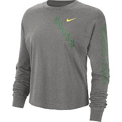 Nike Women's Oregon Ducks Grey Heritage Boxy Long Sleeve T-Shirt