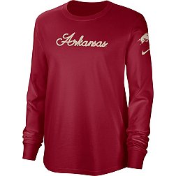 Nike Women's Arkansas Razorbacks Cardinal Cotton Letterman Long Sleeve T-Shirt