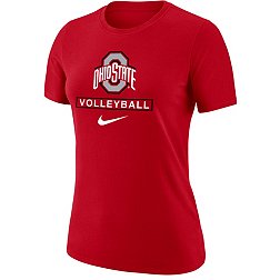 Nike Women's Ohio State Buckeyes Scarlet Volleyball Core Cotton T-Shirt