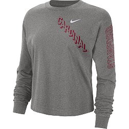 Nike Women's Stanford Cardinal Grey Heritage Boxy Long Sleeve T-Shirt