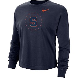 Nike Men's Syracuse Orange Blue Boxy Long Sleeve Cropped T-Shirt