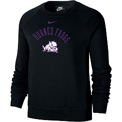 Nike Women's TCU Horned Frogs Black Varsity Arch Logo Crew Neck Sweatshirt