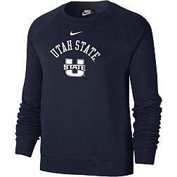 Nike Women's Utah State Aggies Blue Varsity Arch Logo Crew Neck Sweatshirt
