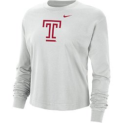 Nike Men's Temple Owls Grey Boxy Long Sleeve Cropped T-Shirt