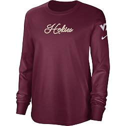 Nike Women's Virginia Tech Hokies Maroon Cotton Letterman Long Sleeve T-Shirt