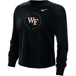 Nike Men's Wake Forest Demon Deacons Black Boxy Long Sleeve Cropped T-Shirt