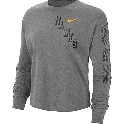Nike Women's Iowa Hawkeyes Grey Heritage Boxy Long Sleeve T-Shirt