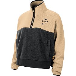 Nike Women's Iowa Hawkeyes Tan/Black Swoosh Fly Fleece Quarter-Zip