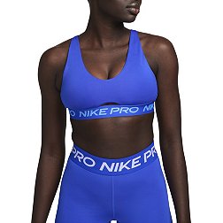 New Nike Women's Pro Classic Padded Sports Bra Lt Photo Blue/Deep