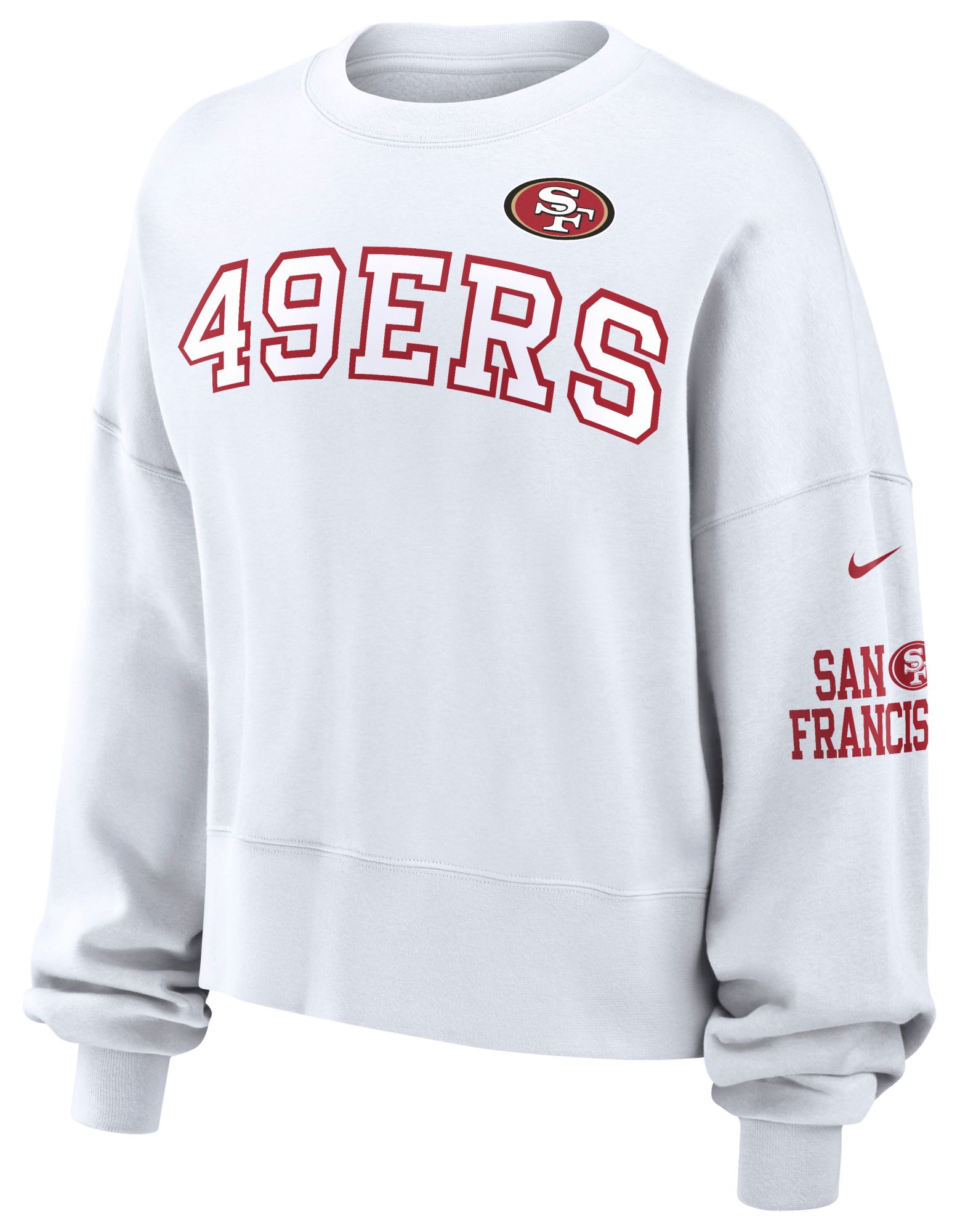 Nike Women's San Francisco 49ers Phoenix White Crew Sweatshirt