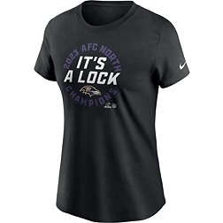 Nike Women's Baltimore Ravens 2023 AFC North Division Champions Locker Room T-Shirt