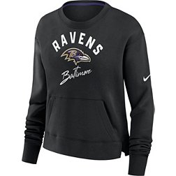 Nike Women's Baltimore Ravens Arch Team High Hip Black Cropped Crew