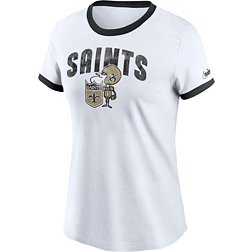 Nike Women's New Orleans Saints Rewind Team Stacked White T-Shirt