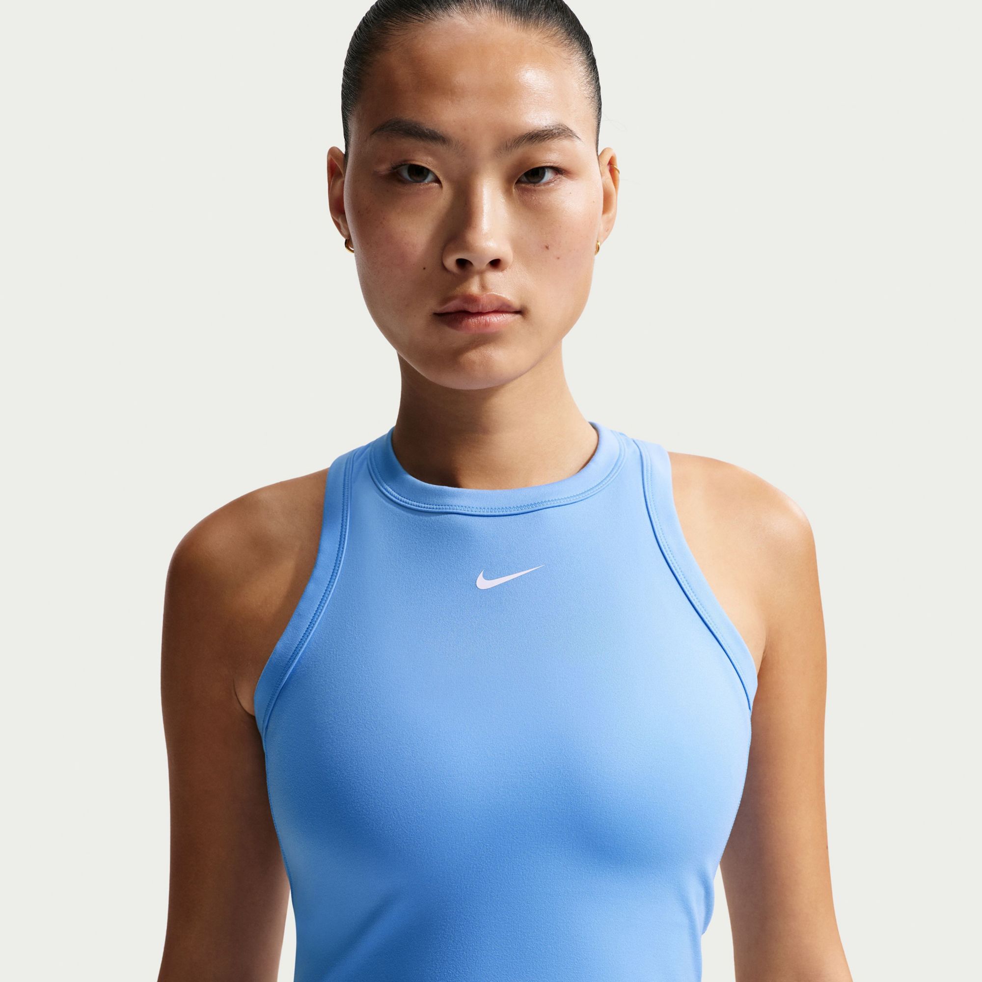 Nike Women's One Fitted Dri-FIT Cropped Tank Top University Blue thumbnail