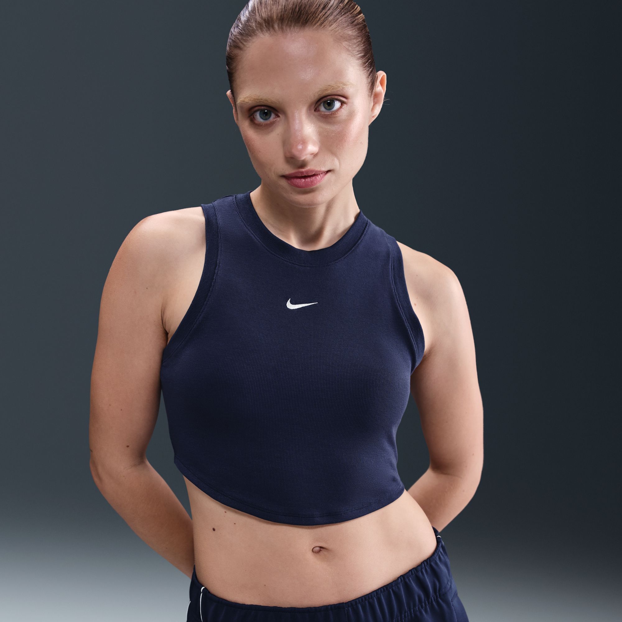 Nike Women's Sportswear Chill Knit Tight Cropped Mini-Rib Tank Top