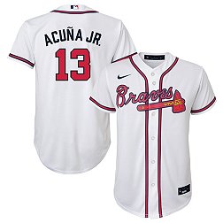 Nike Youth Atlanta Braves Ronald Acuña Jr. #13 White Home Cool Base Jersey