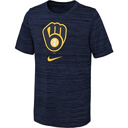 Nike Youth Milwaukee Brewers Navy Logo Velocity T-Shirt