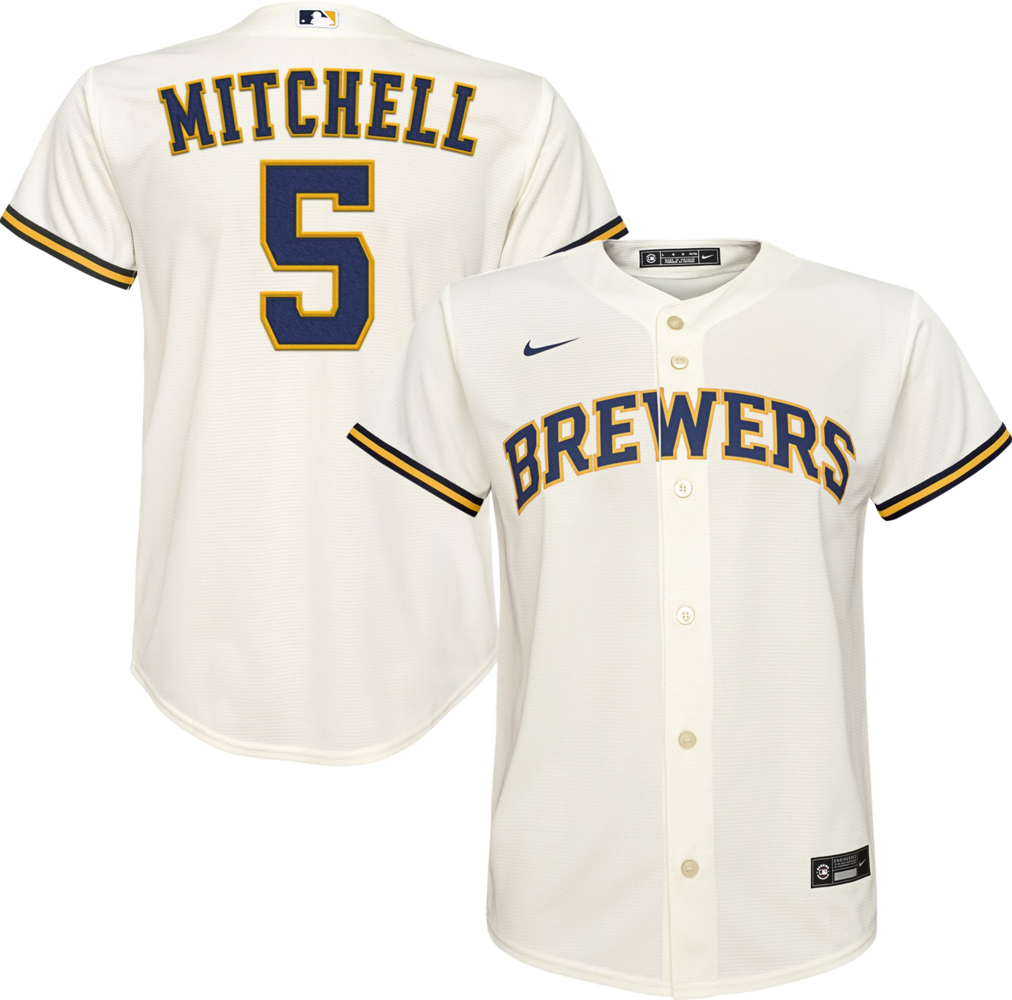 Milwaukee Brewers Garrett Mitchell Gray 2020 MLB Draft Road Replica Jersey