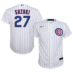 Nike Youth Chicago Cubs Seiya Suzuki #27 White Cool Base Jersey