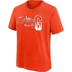 San Francisco Giants Youth Boys L Black T Tee Shirt Jersey #12 V Neck  Orange NWT