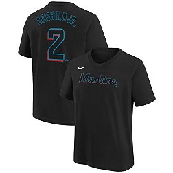 Nike Youth Miami Marlins Jazz Chisholm Jr. #2 Black Home T-Shirt