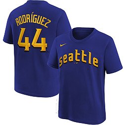 Julio Rodriguez #44 Seattle Mariners Cream Cool Base Jersey.