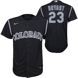 Nike Youth Colorado Rockies Kris Bryant #23 Black Cool Base Alternate Jersey