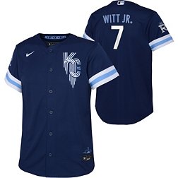 Nike Youth Kansas City Royals City Connect Bobby Witt Jr. #7 Navy OTC Cool Base Jersey