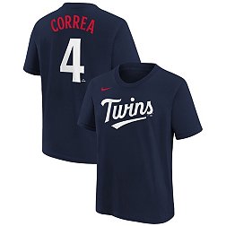 Nike Youth Minnesota Twins Carlos Correa #4 Navy Home T-Shirt