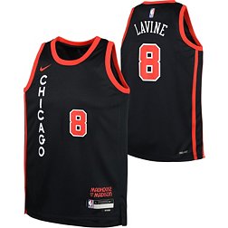 Nike Youth 2023-24 City Edition Chicago Bulls Zach LaVine #8 Black Swingman Jersey