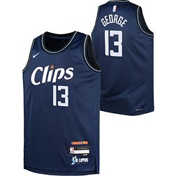 Nike Youth 2023-24 City Edition Los Angeles Clippers Paul George #13 Navy Swingman Jersey