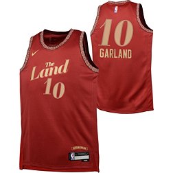 Nike Youth 2023-24 City Edition Cleveland Cavaliers Darius Garland #10 Red Swingman Jersey