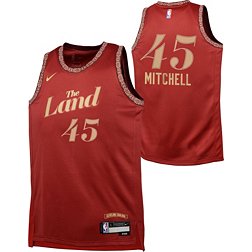 Nike Youth 2023-24 City Edition Cleveland Cavaliers Donovan Mitchell #45 Red Swingman Jersey