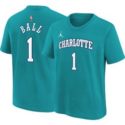 Nike Youth Charlotte Hornets LaMelo Ball #1 Teal Hardwood Classic T-Shirt