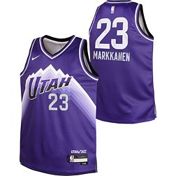 Nike Youth 2023-24 City Edition Utah Jazz Lauri Markkanen #23 Purple Swingman Jersey