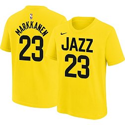 Nike Youth Utah Jazz Lauri Markkanen #23 Yellow T-Shirt