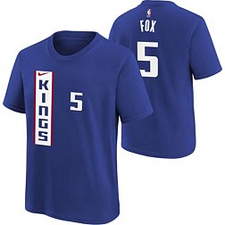 Nike Youth 2023-24 City Edition Sacramento Kings De'Aaron Fox #5 Blue T-Shirt