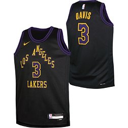 Nike Youth 2023-24 City Edition Los Angeles Lakers Anthony Davis #3 Black Swingman Jersey