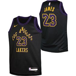 Nike Youth 2023-24 City Edition Los Angeles Lakers LeBron James #23 Black Swingman Jersey