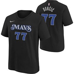 Nike Youth 2023-24 City Edition Dallas Mavericks Luka Doncic #77 Black T-Shirt