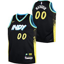 Nike Youth 2023-24 City Edition Indiana Pacers Bennedict Mathruin #00 Black Swingman Jersey