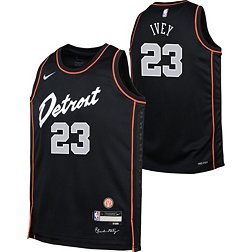Nike Youth 2023-24 City Edition Detroit Pistons Jaden Ivey #23 Black Swingman Jersey