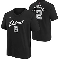 Nike Youth 2023-24 City Edition Detroit Pistons Cade Cunningham #2 Black T-Shirt