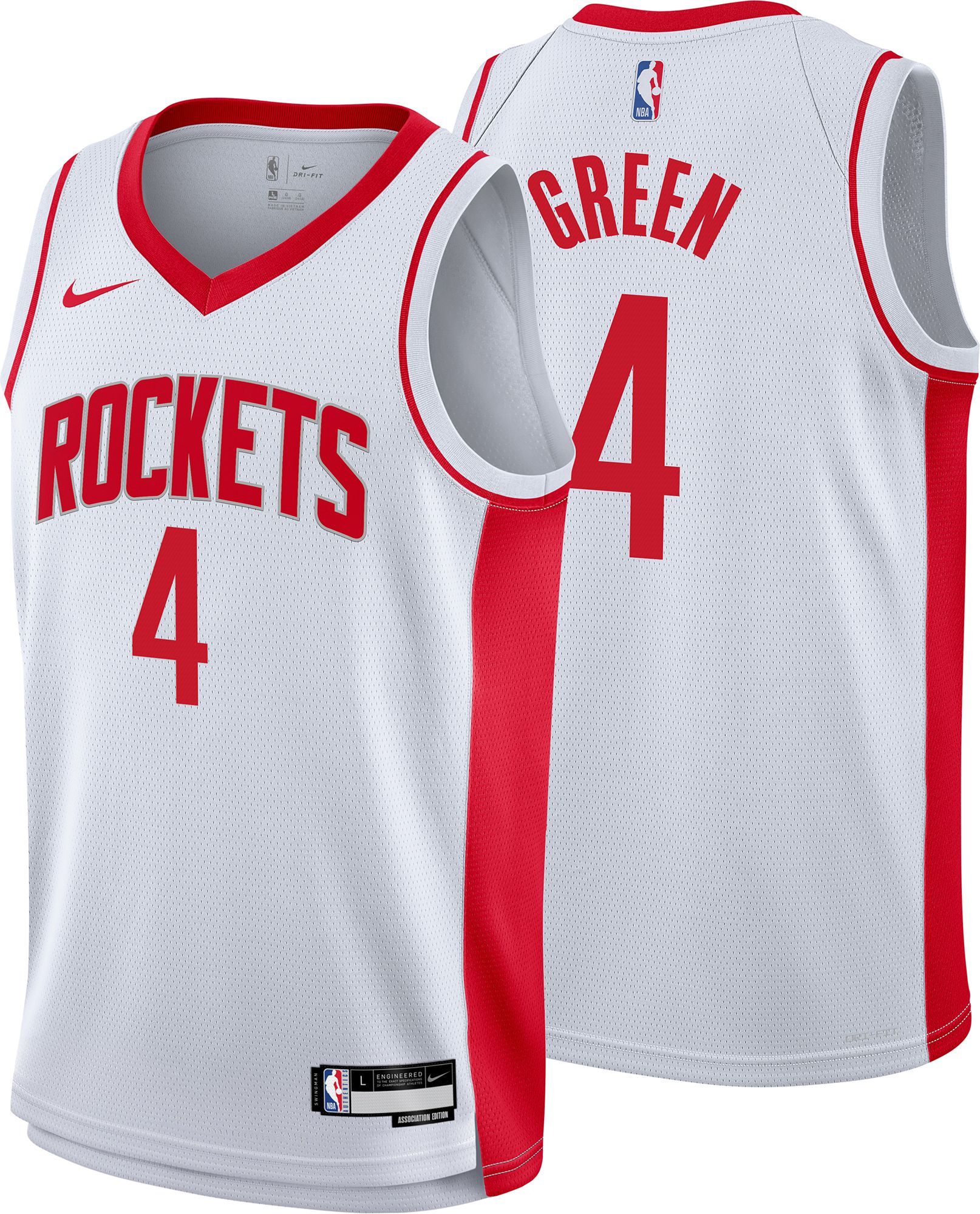 Nike Youth Houston Rockets Jalen Green #4 White Swingman Association Jersey