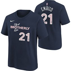 Nike Youth 2023-24 City Edition Philadelphia 76ers Joel Embiid #21 Navy T-Shirt