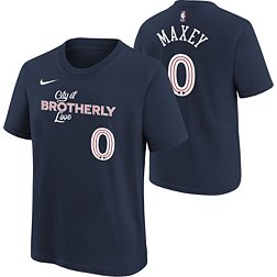 Nike Youth 2023-24 City Edition Philadelphia 76ers Tyrese Maxey #0 Navy T-Shirt