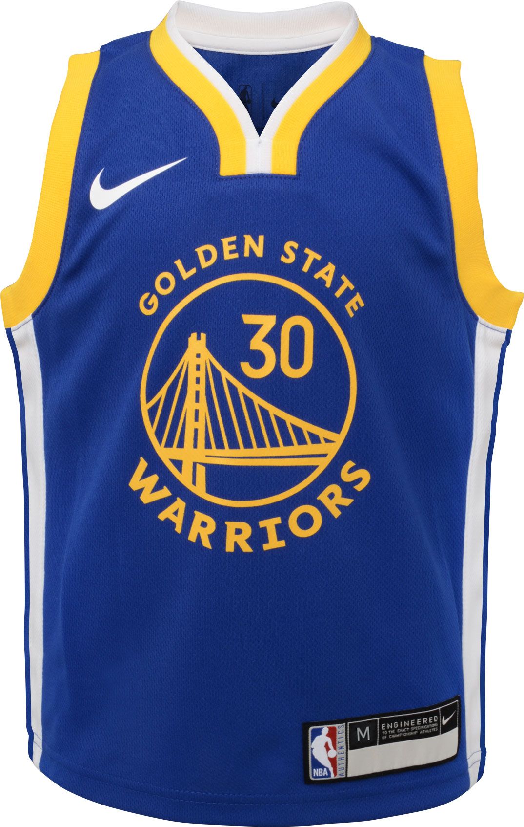 Men's Nike Stephen Curry Royal Golden State Warriors Icon 2022/23 Name and Number Performance T-Shir Blue/Yellow