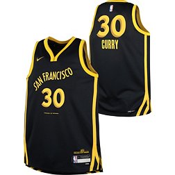 Nike Youth 2023-24 City Edition Golden State Warriors Steph Curry #30 Black Swingman Jersey