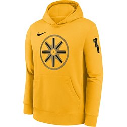 Nike Youth 2023-24 City Edition Golden State Warriors Yellow Courtside Fleece Hoodie