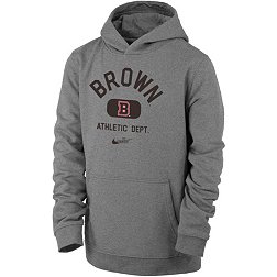 Nike Youth Brown University Bears Grey Club Fleece Mascot Name Pullover Hoodie
